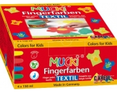 Mucki Stoff-Fingerfarbe, 4 x 150 ml