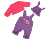 Bayer Design Kleidungsset Vogel Latzhose mit Pulli 33-38 cm (Lila-Pink) [Kinderspielzeug]